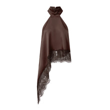 Load image into Gallery viewer, Satin Lace Asymmetrical Hem Top
