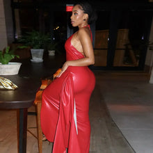 Load image into Gallery viewer, Tiana Pleated Leather Dress
