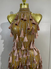 Load image into Gallery viewer, Siena Mesh Bodysuit Tassel Dress
