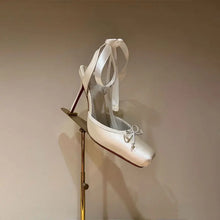 Load image into Gallery viewer, Satin Bow Ballet High Heels
