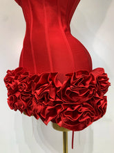 Load image into Gallery viewer, Flower Embellished Mini Bandage Dress
