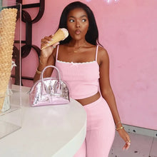 Load image into Gallery viewer, Barbie Pink Knit Pants Set
