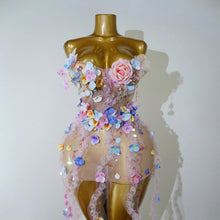 Load image into Gallery viewer, Floral Petal Mesh Mini Dress
