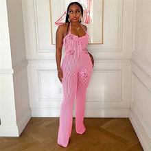 Load image into Gallery viewer, Flower Applique Knit Jumpsuit
