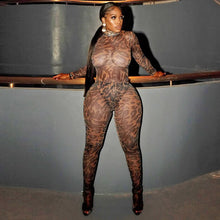 Load image into Gallery viewer, Wild Nights Leopard Mesh Pants Set
