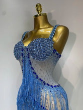 Load image into Gallery viewer, Charline Rhinestone Fringe Maxi Dress

