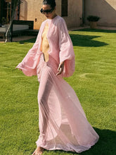 Load image into Gallery viewer, Pink Ruched Maxi Dress
