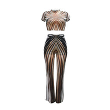 Load image into Gallery viewer, Loanda Sheer Mesh Flare Pants Set
