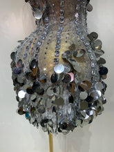 Load image into Gallery viewer, Silver Rhinestone Sequins Mini Dress
