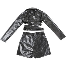Load image into Gallery viewer, Black Leather Short Set
