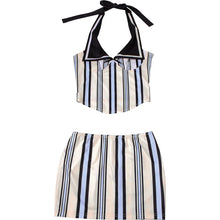 Load image into Gallery viewer, Michella Stripe Mini Skirt Set
