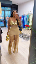 Load image into Gallery viewer, Sequined Knitted Fringe Maxi Dress
