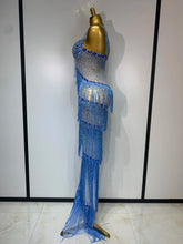 Load image into Gallery viewer, Charline Rhinestone Fringe Maxi Dress
