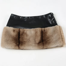 Load image into Gallery viewer, Tie Dye Furry Leather Mini Skirt
