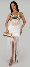 Load image into Gallery viewer, Sequined Knitted Fringe Maxi Dress
