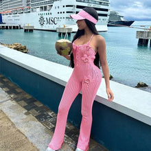 Load image into Gallery viewer, Flower Applique Knit Jumpsuit
