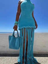 Load image into Gallery viewer, Aria Tassel Backless Maxi Dress
