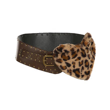 Load image into Gallery viewer, Leopard Fur Heart Leather Buckle  Belt
