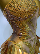 Load image into Gallery viewer, Gold Sequin Mesh Maxi Dress
