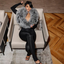 Load image into Gallery viewer, Furry Collar Jumpsuit
