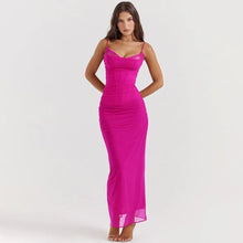 Load image into Gallery viewer, Sonia Mesh Bodycon Maxi Dress FancySticated
