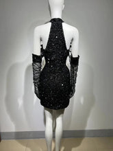 Load image into Gallery viewer, Swan Turtleneck Sequins Dress FancySticated
