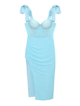 Load image into Gallery viewer, Take A Bow Diamond Midi Dress FancySticated
