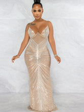 Load image into Gallery viewer, Tamara Rhinestone Mesh Dress FancySticated
