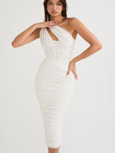 Load image into Gallery viewer, The Night Mesh Ruched Dress FancySticated
