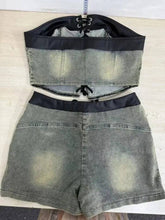 Load image into Gallery viewer, Tie Up Denim Short Set FancySticated
