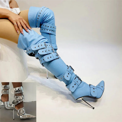 Utility Rivet Buckle Boots FancySticated