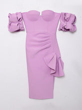 Load image into Gallery viewer, Violet Off Shoulder Bandage Dress FancySticated
