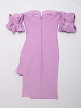 Load image into Gallery viewer, Violet Off Shoulder Bandage Dress FancySticated
