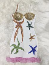 Load image into Gallery viewer, White Sequined Beading Dress FancySticated
