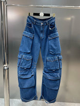 Load image into Gallery viewer, Worth A Shot Cargo Jeans FancySticated
