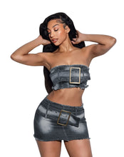 Load image into Gallery viewer, Yaya Denim Skirt Set FancySticated
