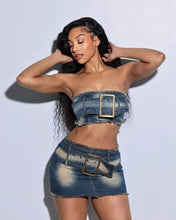 Load image into Gallery viewer, Yaya Denim Skirt Set FancySticated
