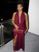 Load image into Gallery viewer, Lyla Ruched V-Neck Backless Dress
