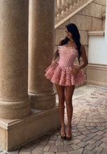 Load image into Gallery viewer, Ballerina Corset Ruffle Mini Dress
