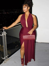 Load image into Gallery viewer, Lyla Ruched V-Neck Backless Dress
