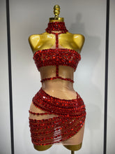 Load image into Gallery viewer, Hottie Rhinestone Mini Dress
